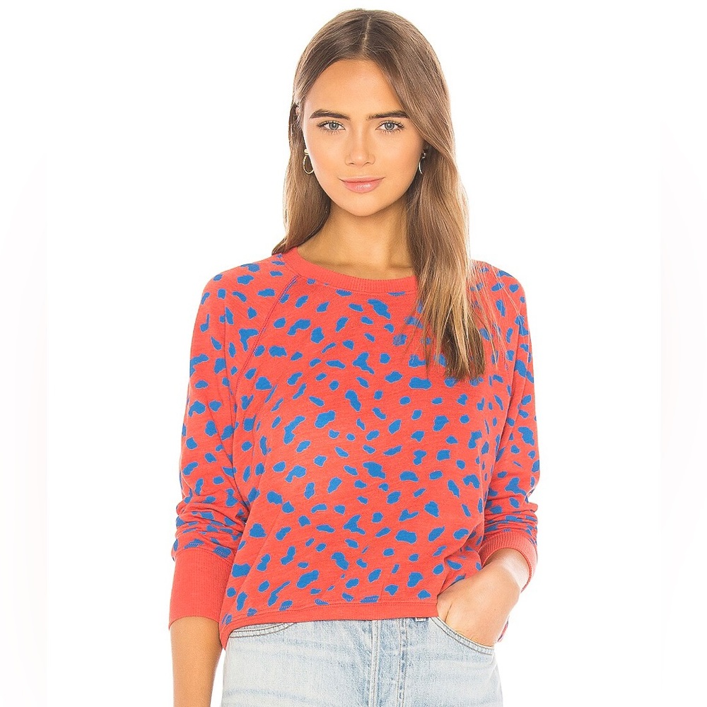 Sundry Abstract Dot Fitted Raglan Sweatshirt